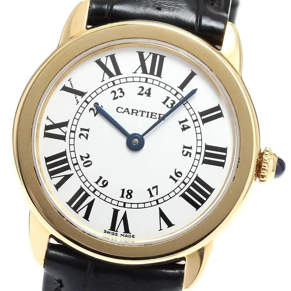 CARTIER Ronde Solo SM W6700355 18K Yellow Gold Silver Dial Quartz Ladies Watch_905998
