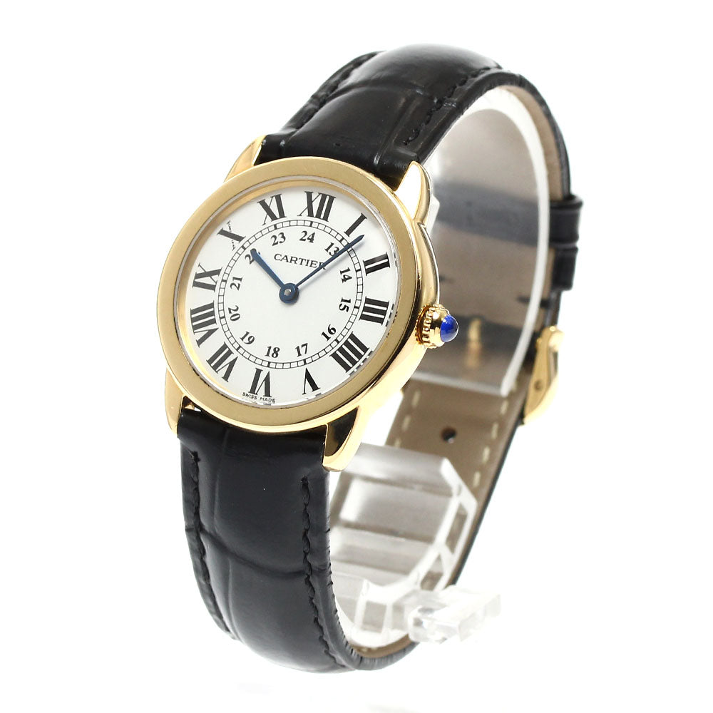 CARTIER Ronde Solo SM W6700355 18K Yellow Gold Silver Dial Quartz Ladies Watch_905998