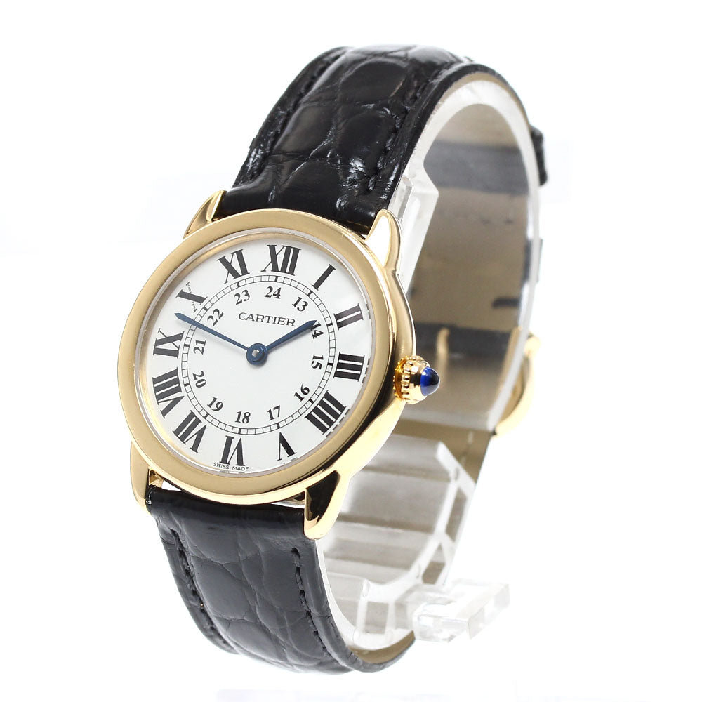 CARTIER Ronde Solo SM W6700355 18K Yellow Gold Silver Dial Quartz Ladies Watch_905999