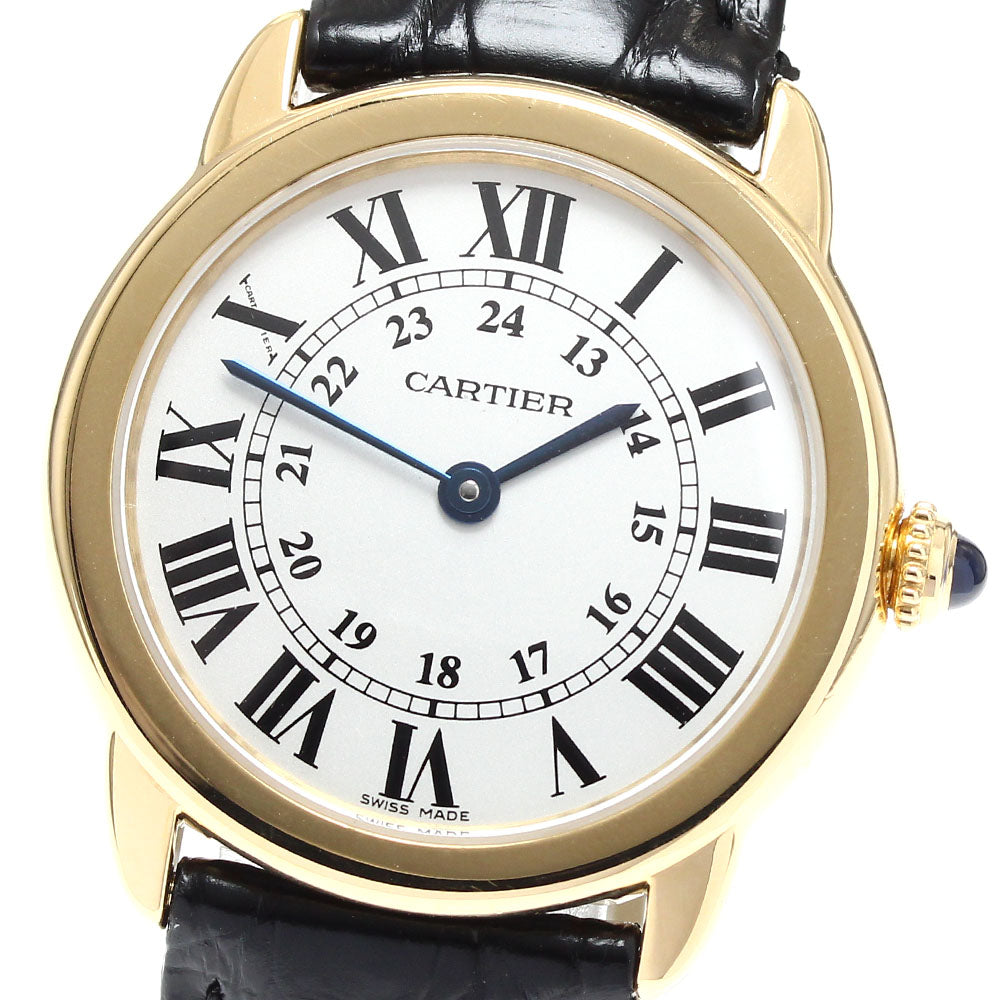 CARTIER Ronde Solo SM W6700355 18K Yellow Gold Silver Dial Quartz Ladies Watch_906010