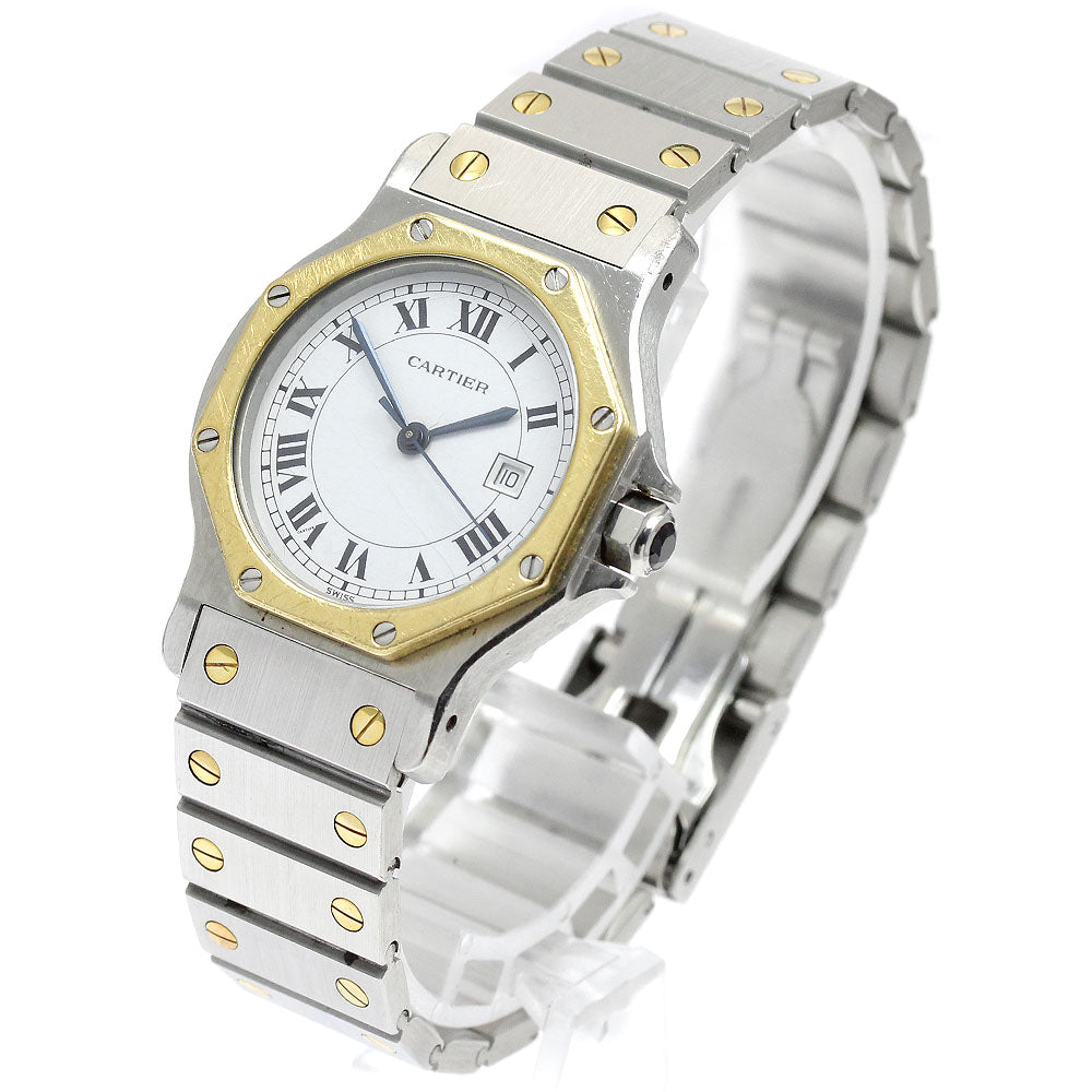 CARTIER Santos Octagon LM YG bezel white Dial Automatic Men's Watch_906051