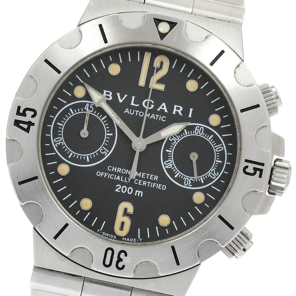 BVLGARI Diagono Scuba SCB38S Chronograph black Dial Automatic Men's Watch_906052