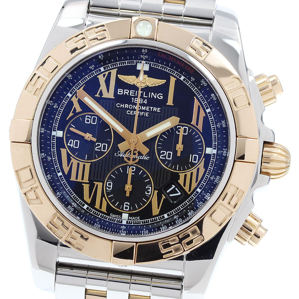 BREITLING Chronomat44 CB0110 K18PG2 tone black Dial Automatic Men's Watch_906061