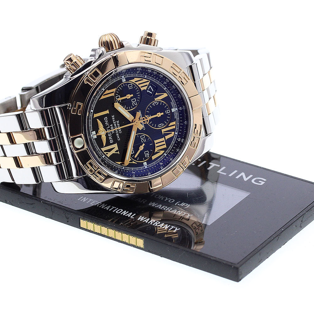 BREITLING Chronomat44 CB0110 K18PG2 tone black Dial Automatic Men's Watch_906061
