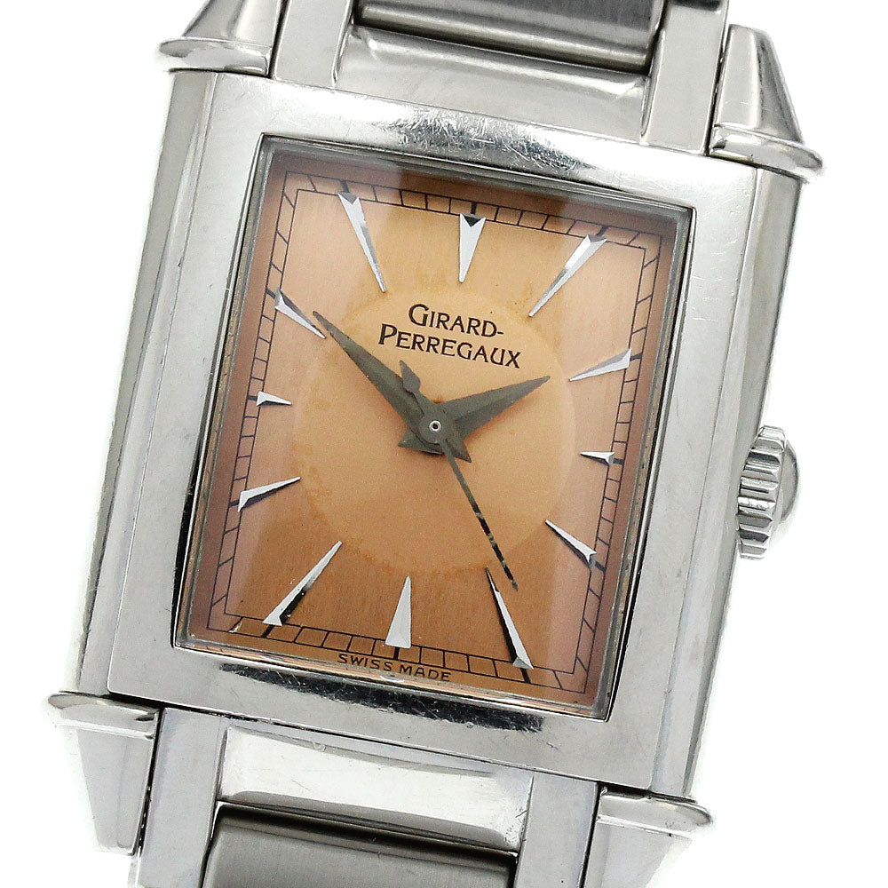 GIRARD PERREGAUX vintage 2590 Orange Dial Hand Winding Ladies Watch_906068