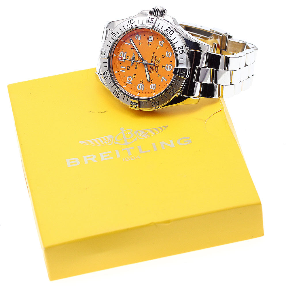 BREITLING Super Ocean A17360 Date Orange Dial Automatic Men's Watch_906093