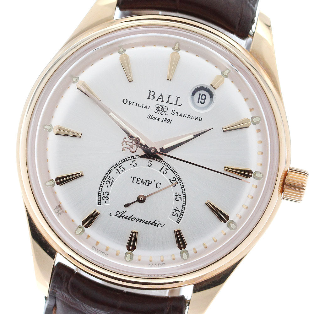 BALLWATCH Trainmaster Kelvin NT3888D-PG-LLCJ-SLC K18PG indicator Silver Dial Automatic Men's Watch_906099
