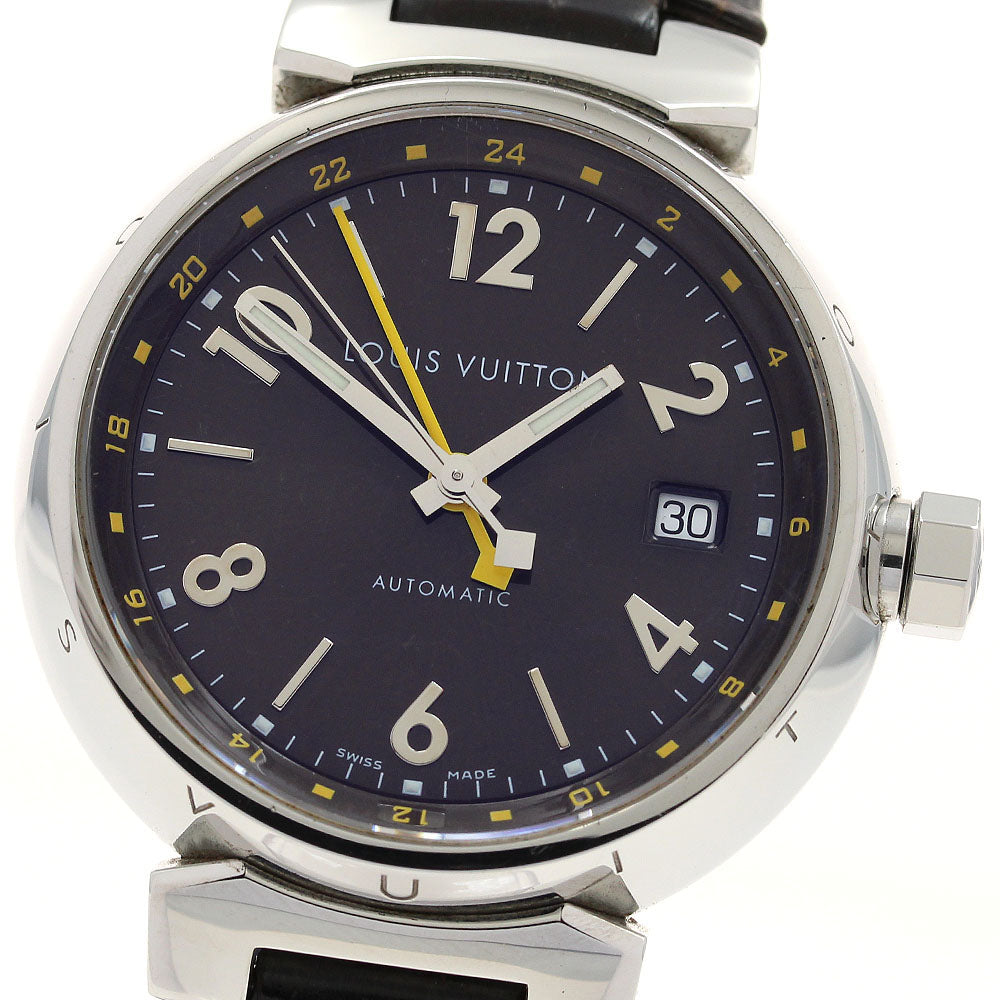 LOUIS VUITTON Tambour Q1131 GMT date Brown Dial Automatic Men's Watch_906146
