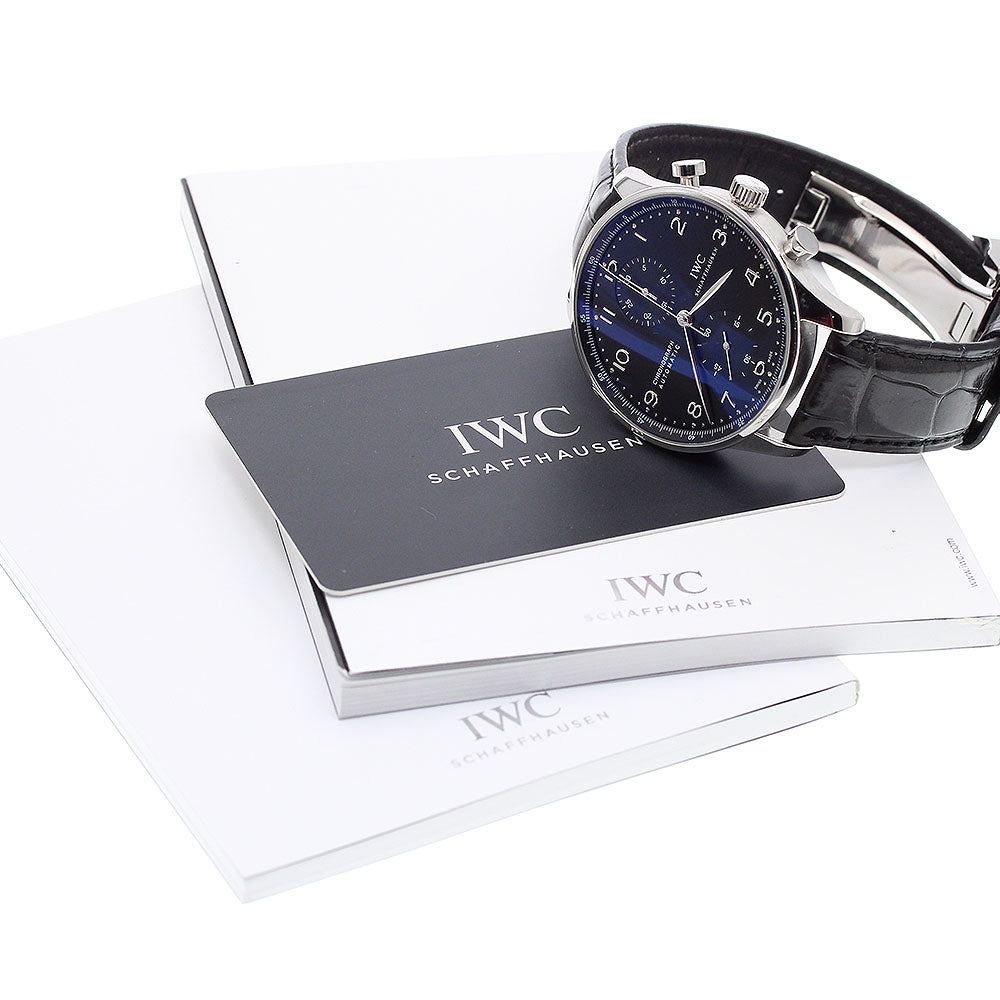 IWC SCHAFFHAUSEN Portugese IW371447 Chronograph black Dial Automatic Men's Watch_906165