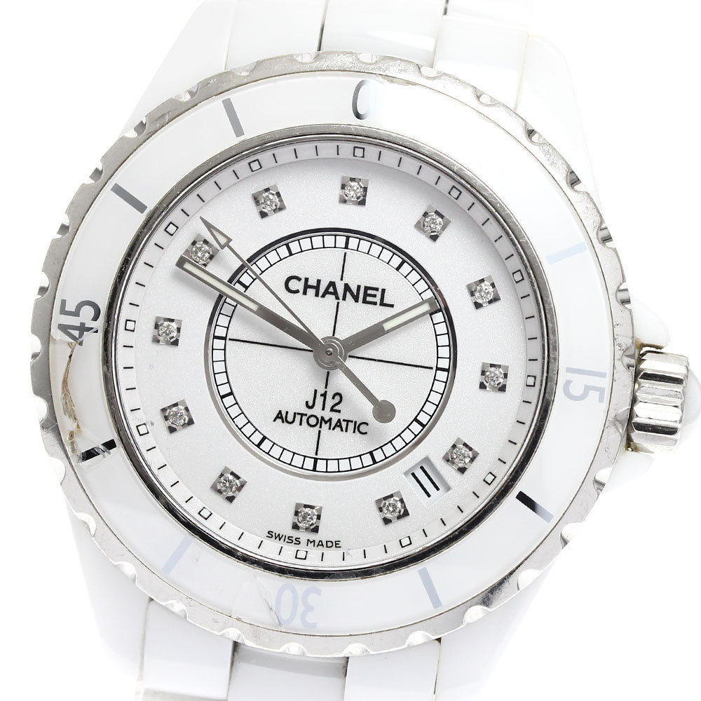 CHANEL J12 H1629 38mm White Ceramic 12P Diamond Date white Dial Automatic Men's Watch_906183