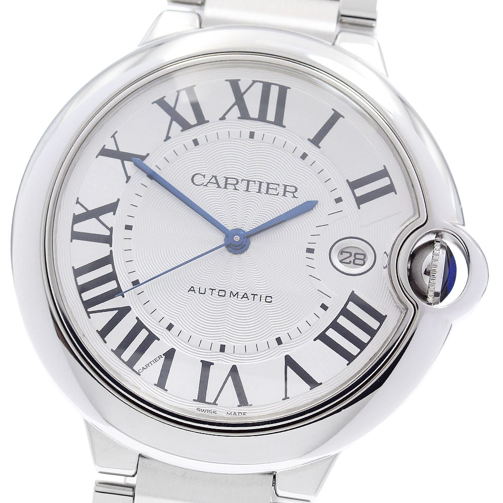 CARTIER Baron Blue LM W69012Z4 Date Silver Dial Automatic Men's Watch_906209