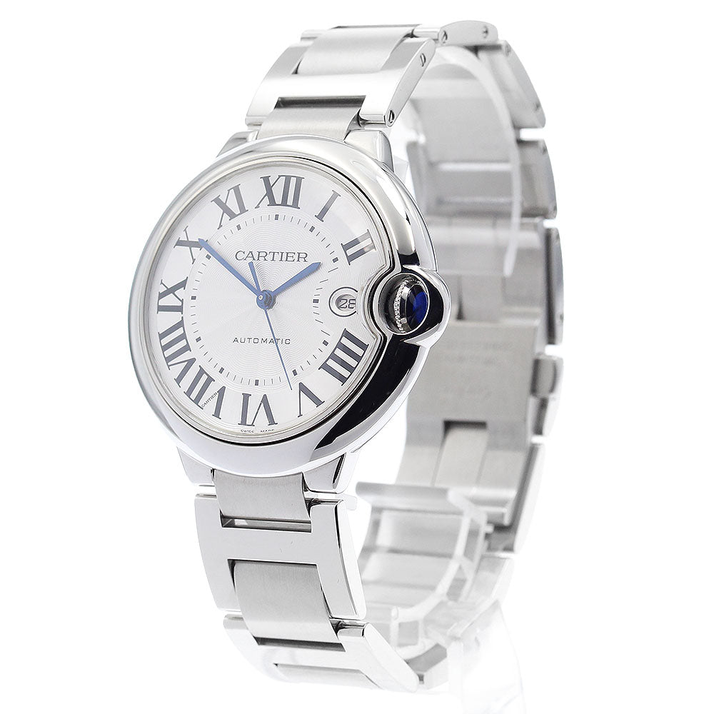 CARTIER Baron Blue LM W69012Z4 Date Silver Dial Automatic Men's Watch_906209