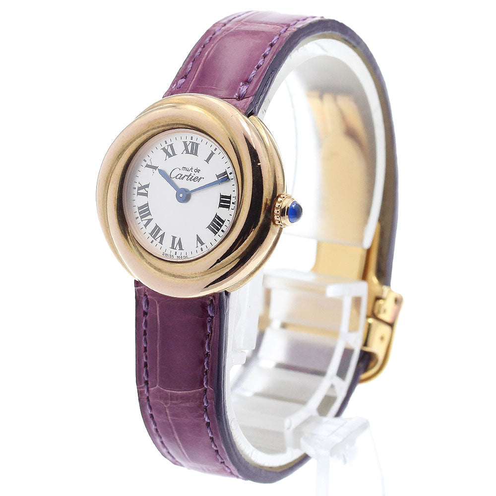 CARTIER Trinity W1015045 SV925(Gold Plated) Silver Dial Quartz Ladies Watch_906210