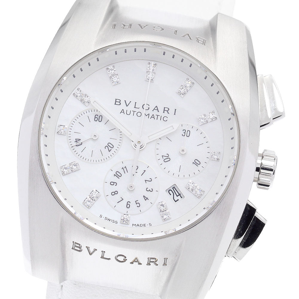 BVLGARI Elgon EG35SCH chronograph diamond White shell Dial Automatic Boy's Watch_906227