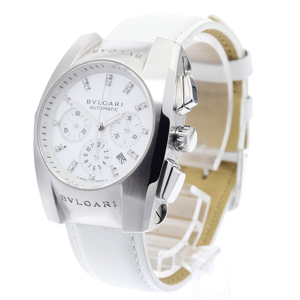 BVLGARI Elgon EG35SCH chronograph diamond White shell Dial Automatic Boy's Watch_906227