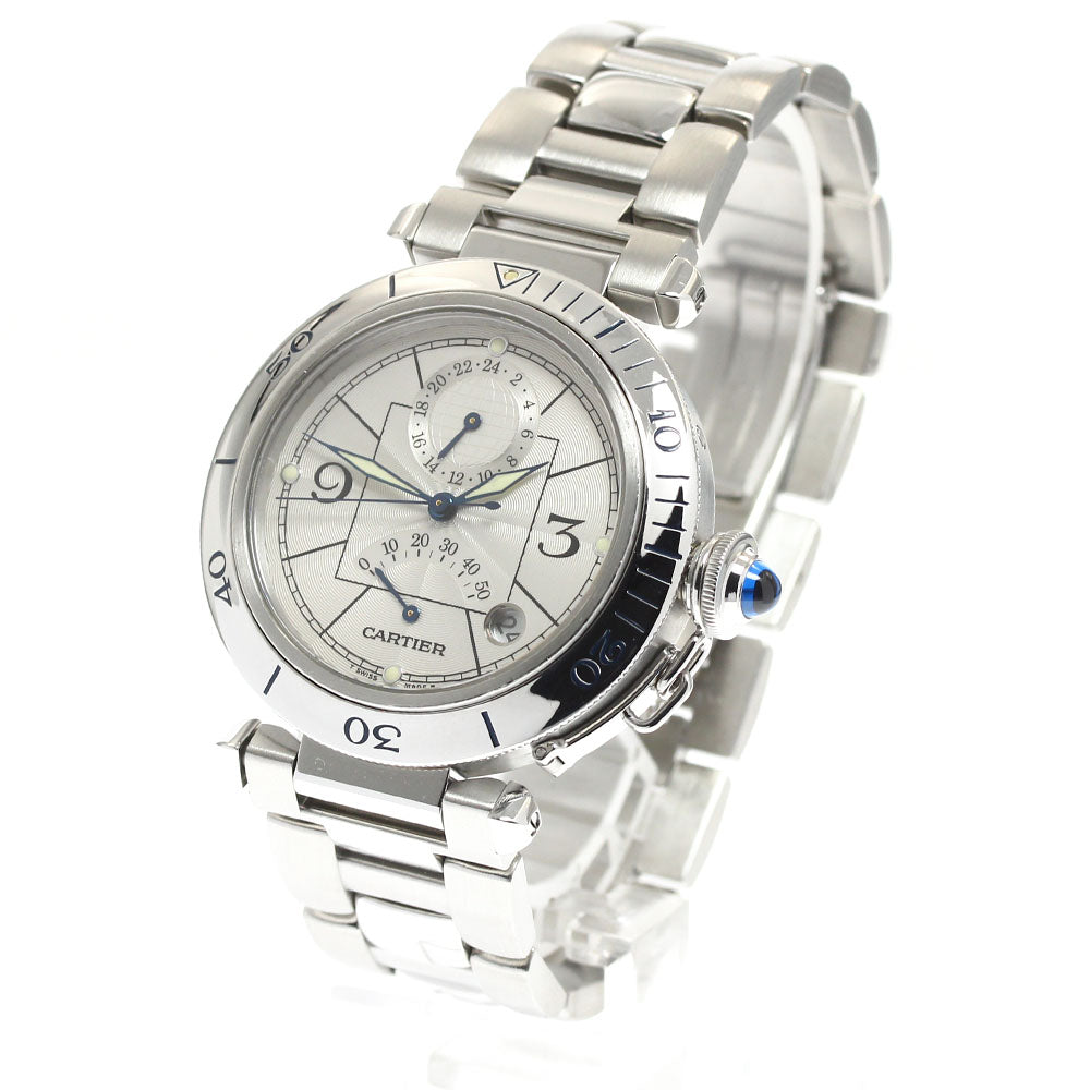 CARTIER Pasha 38mm W31037H3 GMT power reserve Automatic Men's Watch_906236