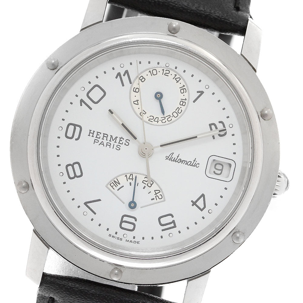 HERMES Clipper CL5.710 Date GMT white Dial Automatic Men's Watch_906240