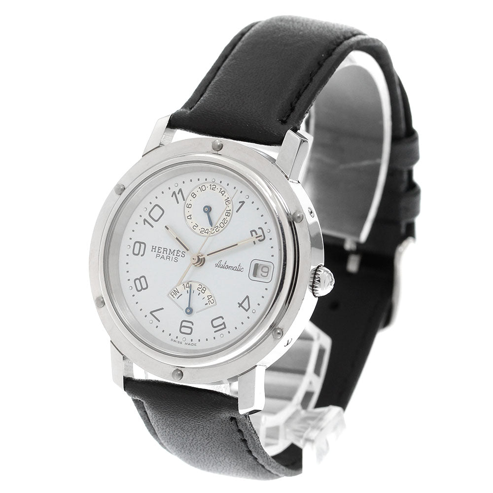 HERMES Clipper CL5.710 Date GMT white Dial Automatic Men's Watch_906240