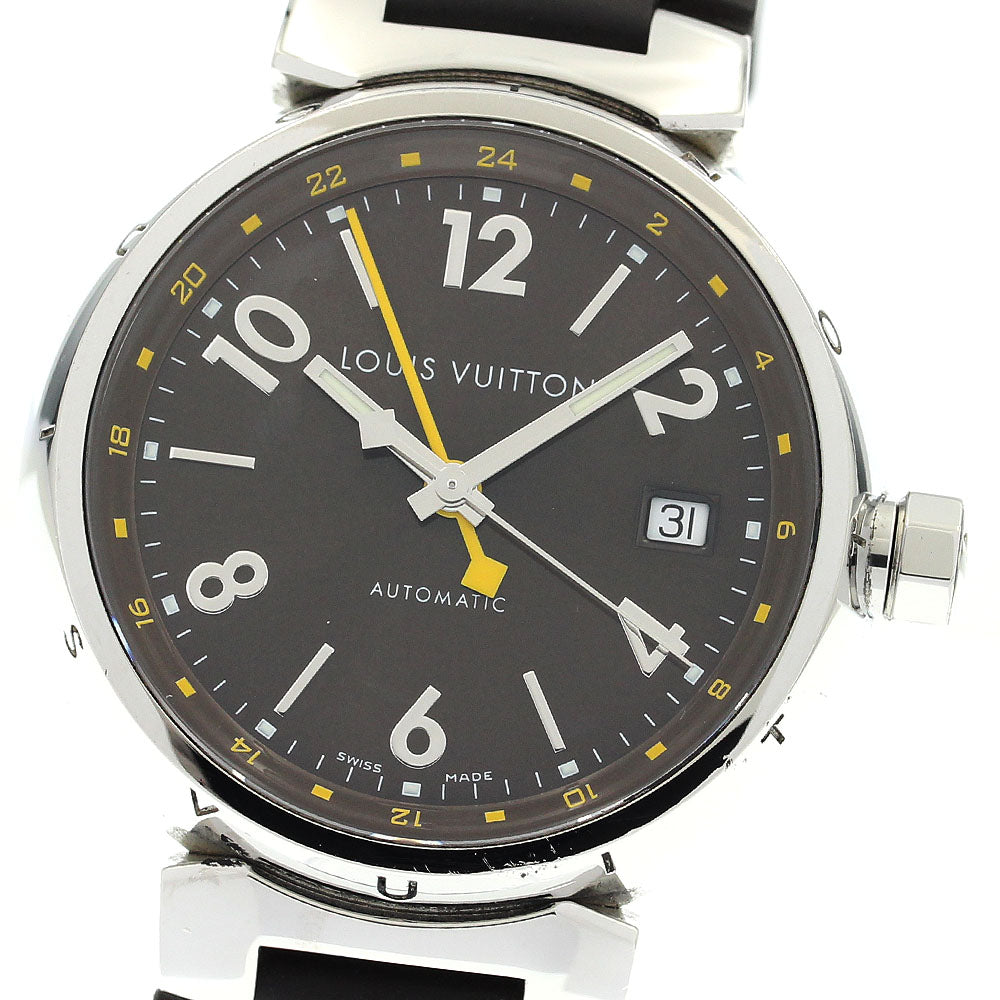 LOUIS VUITTON Tambour Q1131 GMT date Brown Dial Automatic Men's Watch_906265