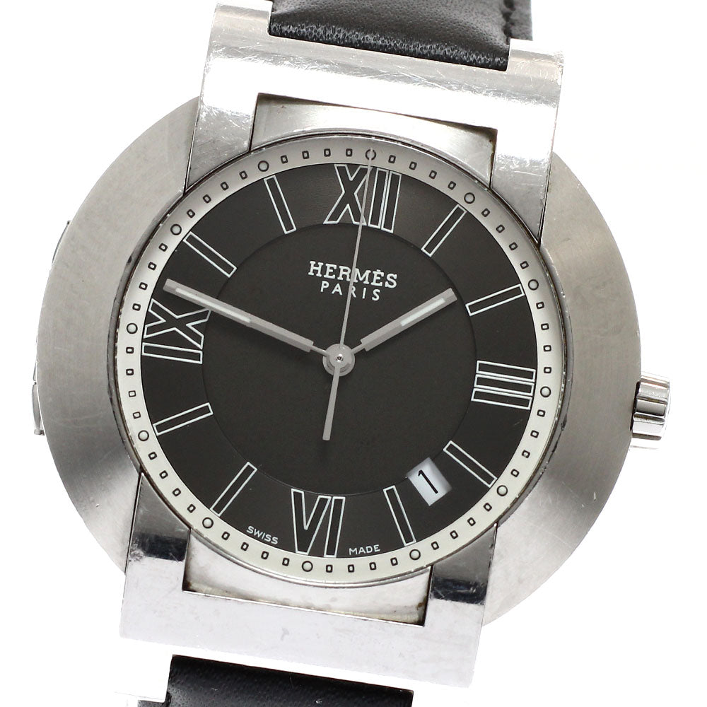 HERMES Nomad Compass NO2.910 Date gray Dial Auto quartz Men's Watch_906279