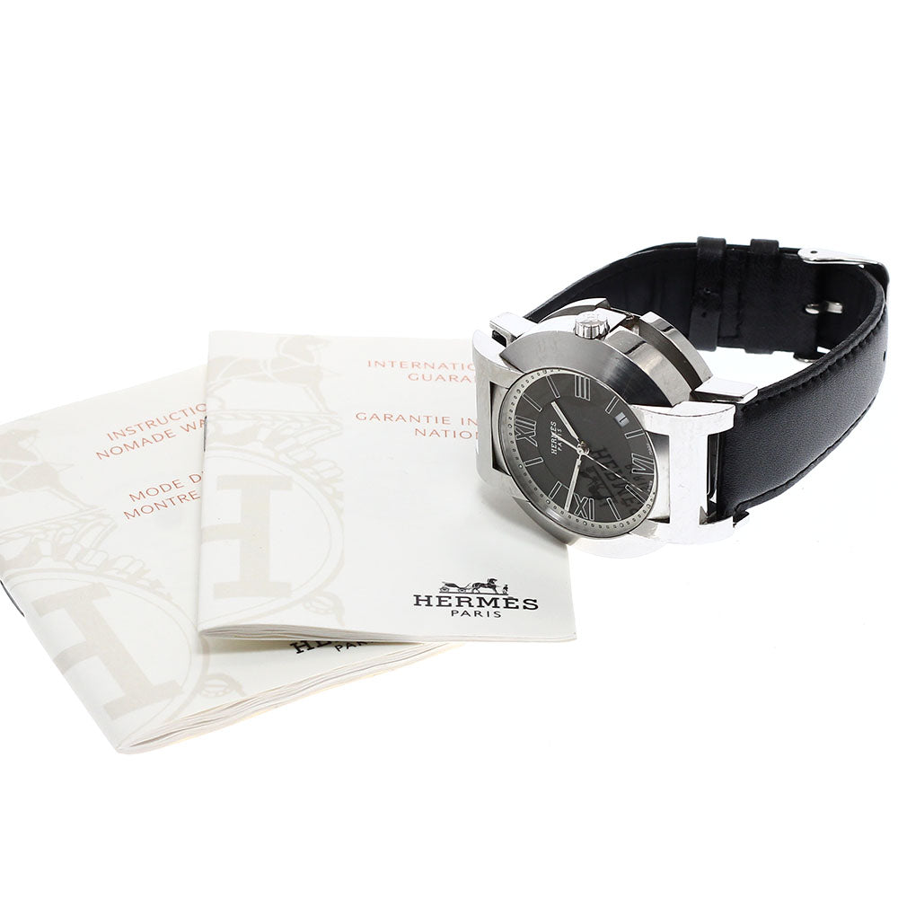HERMES Nomad Compass NO2.910 Date gray Dial Auto quartz Men's Watch_906279