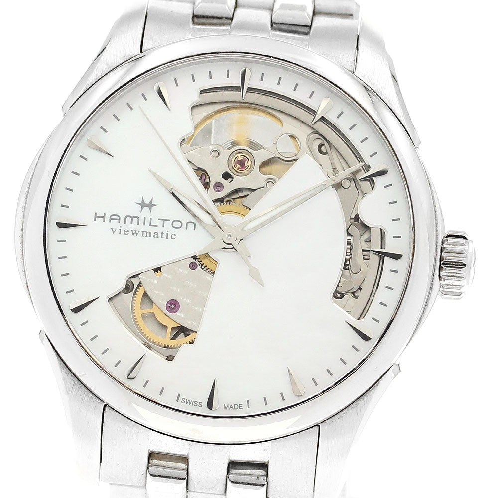 HAMILTON Jazz master H322150 Open heart White shell Dial Automatic Boy's Watch_906280
