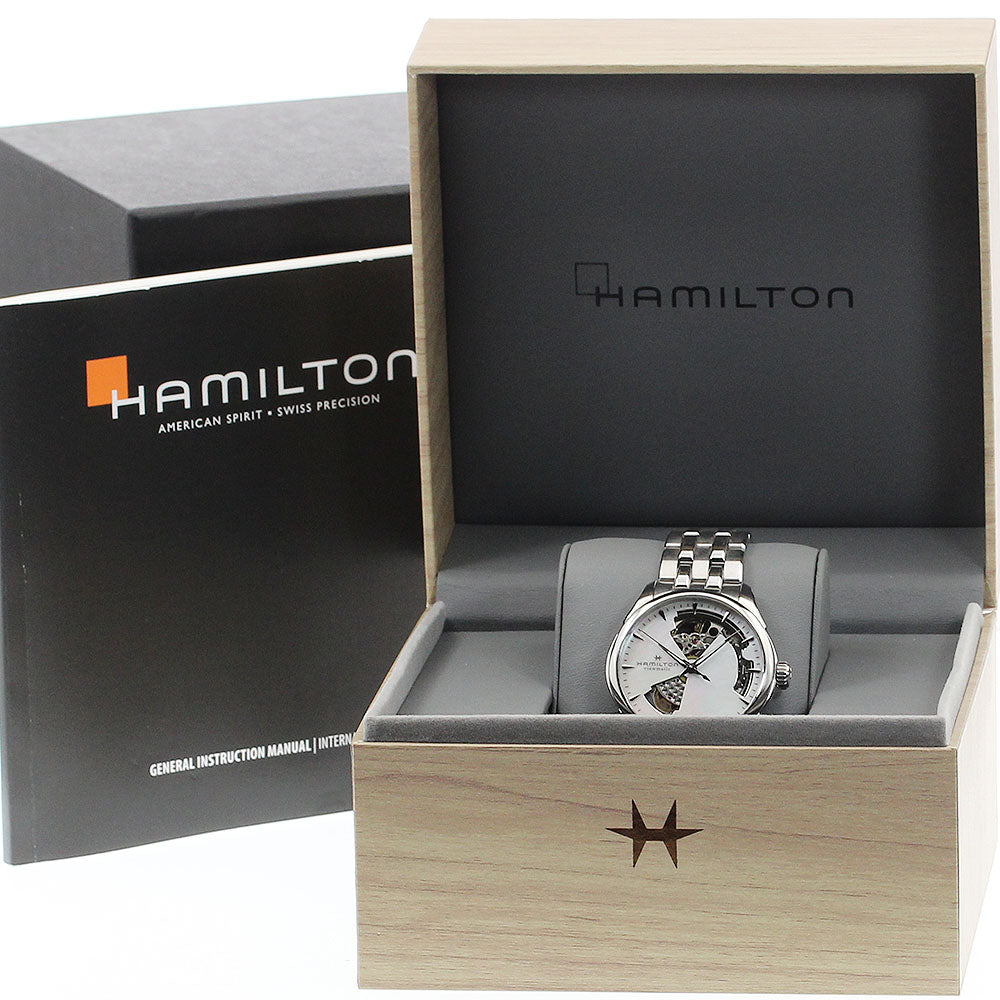 HAMILTON Jazz master H322150 Open heart White shell Dial Automatic Boy's Watch_906280