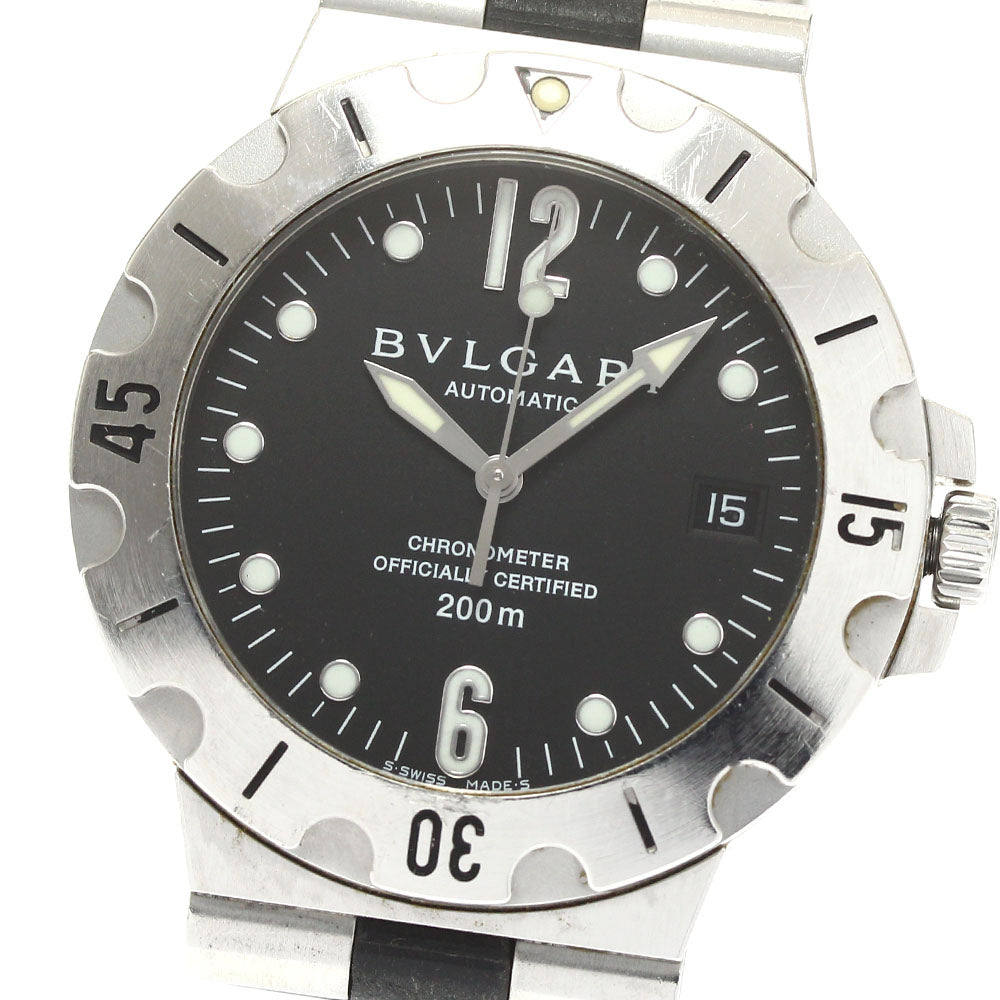 BVLGARI Diagono Scuba SD38S Date black Dial Automatic Men's Watch_906293