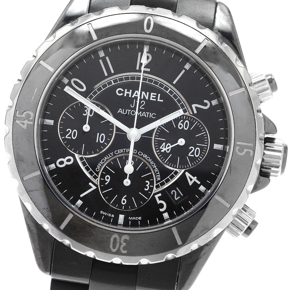 CHANEL J12 H0939 Black ceramic chronograph Automatic Men's Watch_906304