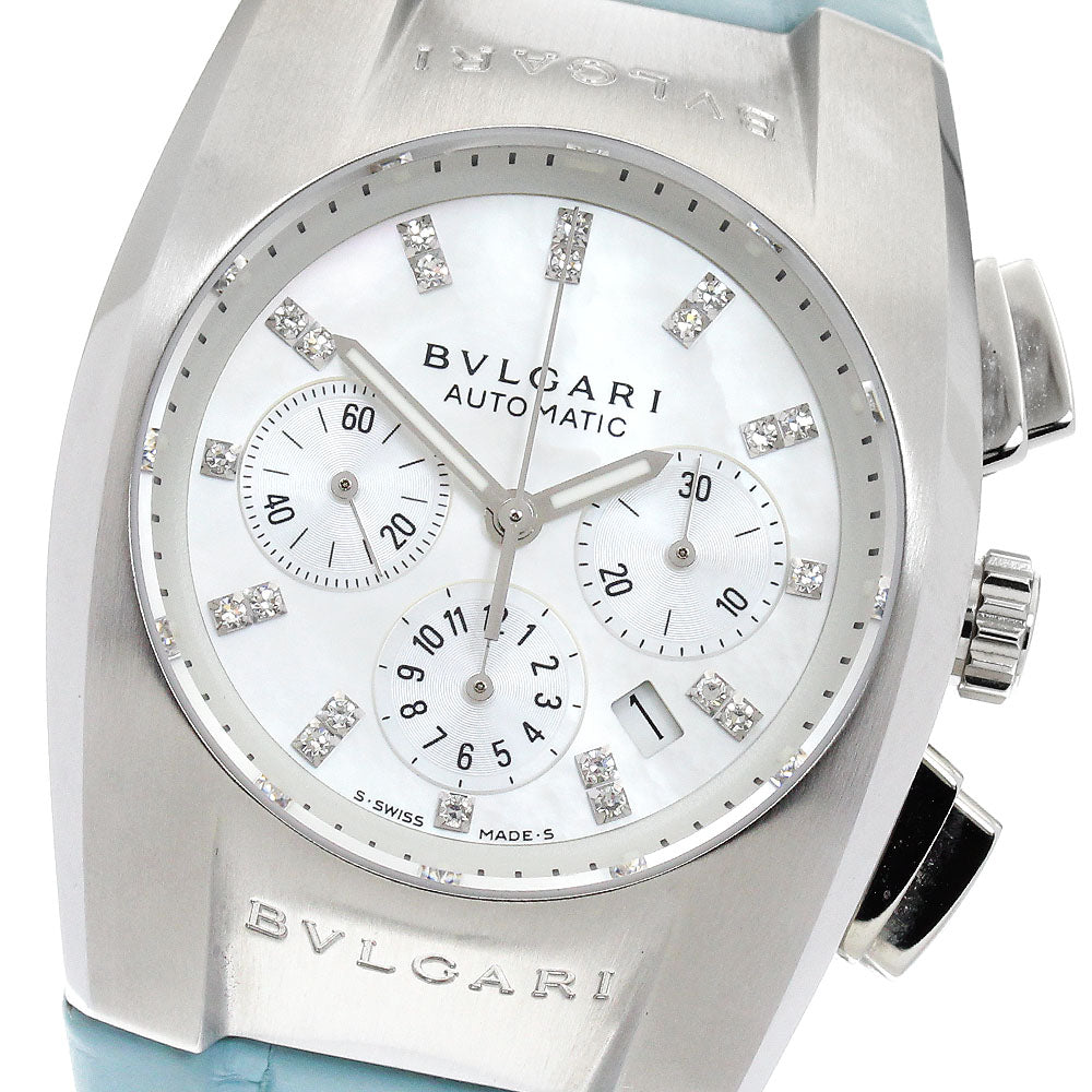 BVLGARI Elgon EG35SCH chronograph diamond White shell Dial Automatic Boy's Watch_906317