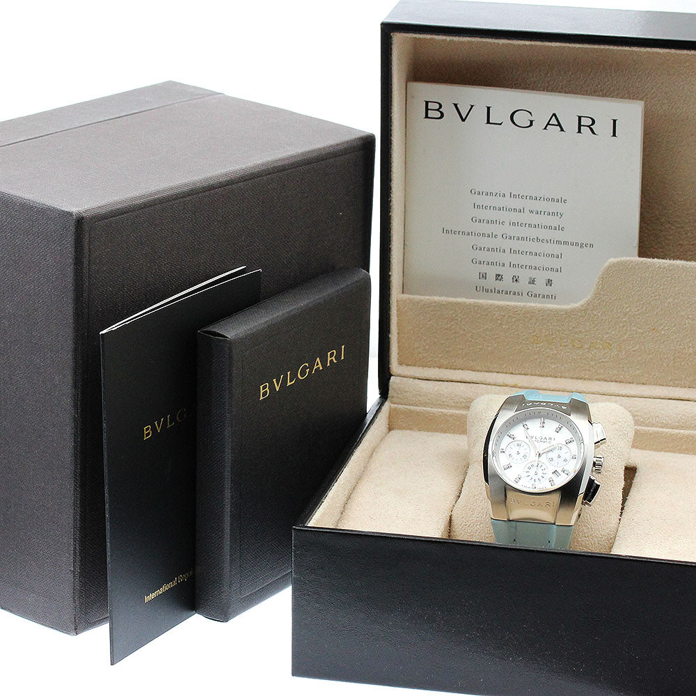BVLGARI Elgon EG35SCH chronograph diamond White shell Dial Automatic Boy's Watch_906317