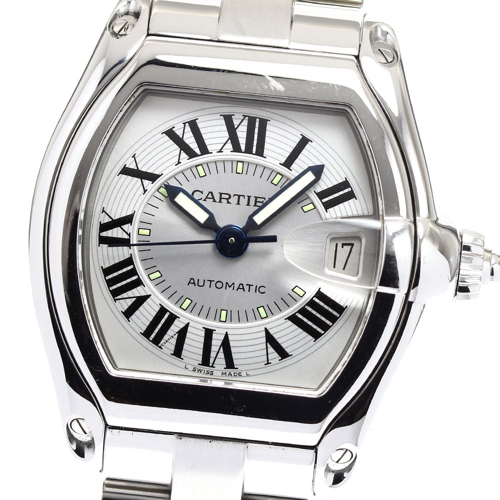 CARTIER Roadster LM W62000V3 Date Silver Dial Automatic Men's Watch_906385