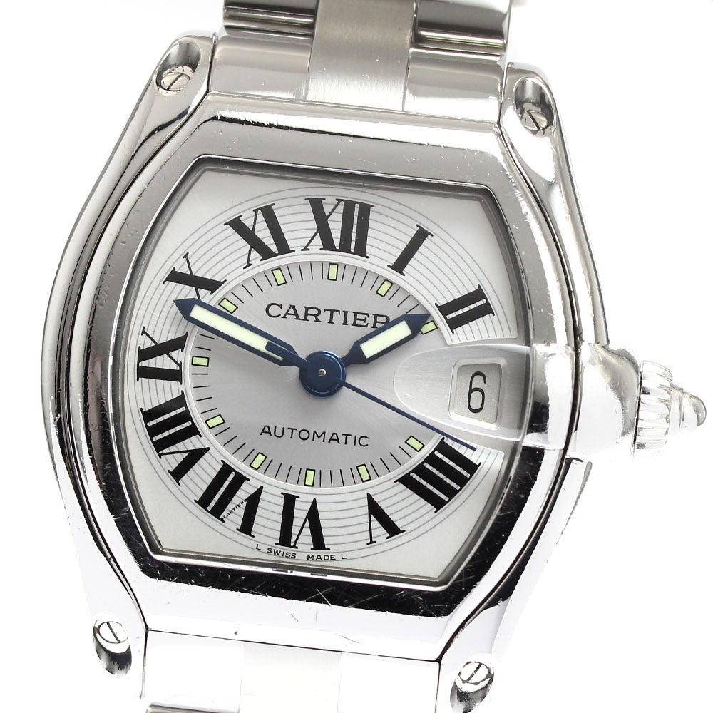 CARTIER Roadster LM W62000V3 Date Silver Dial Automatic Men's Watch_906388