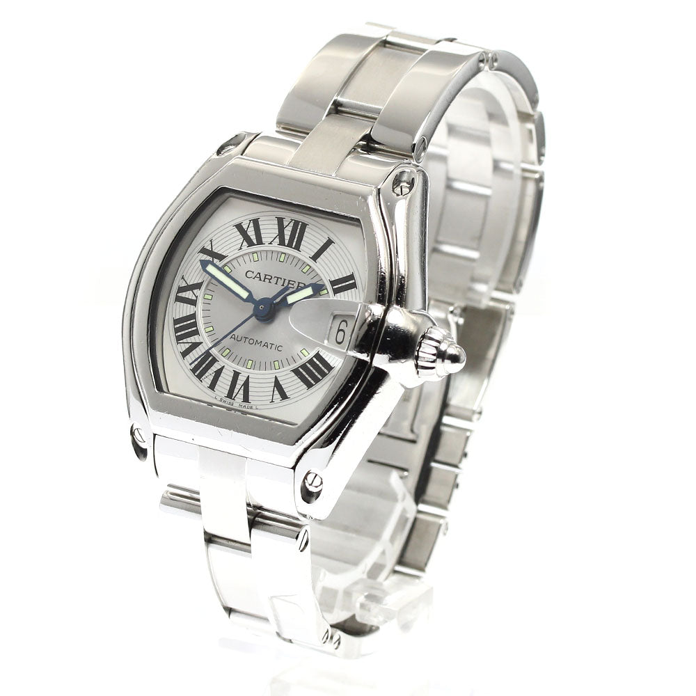 CARTIER Roadster LM W62000V3 Date Silver Dial Automatic Men's Watch_906388
