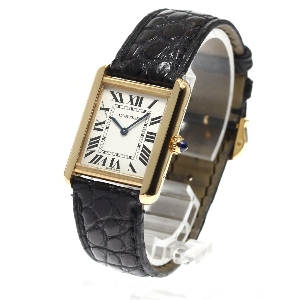 CARTIER Tank solo SM W5200002 18K Yellow Gold Silver Dial Quartz Ladies Watch_906400