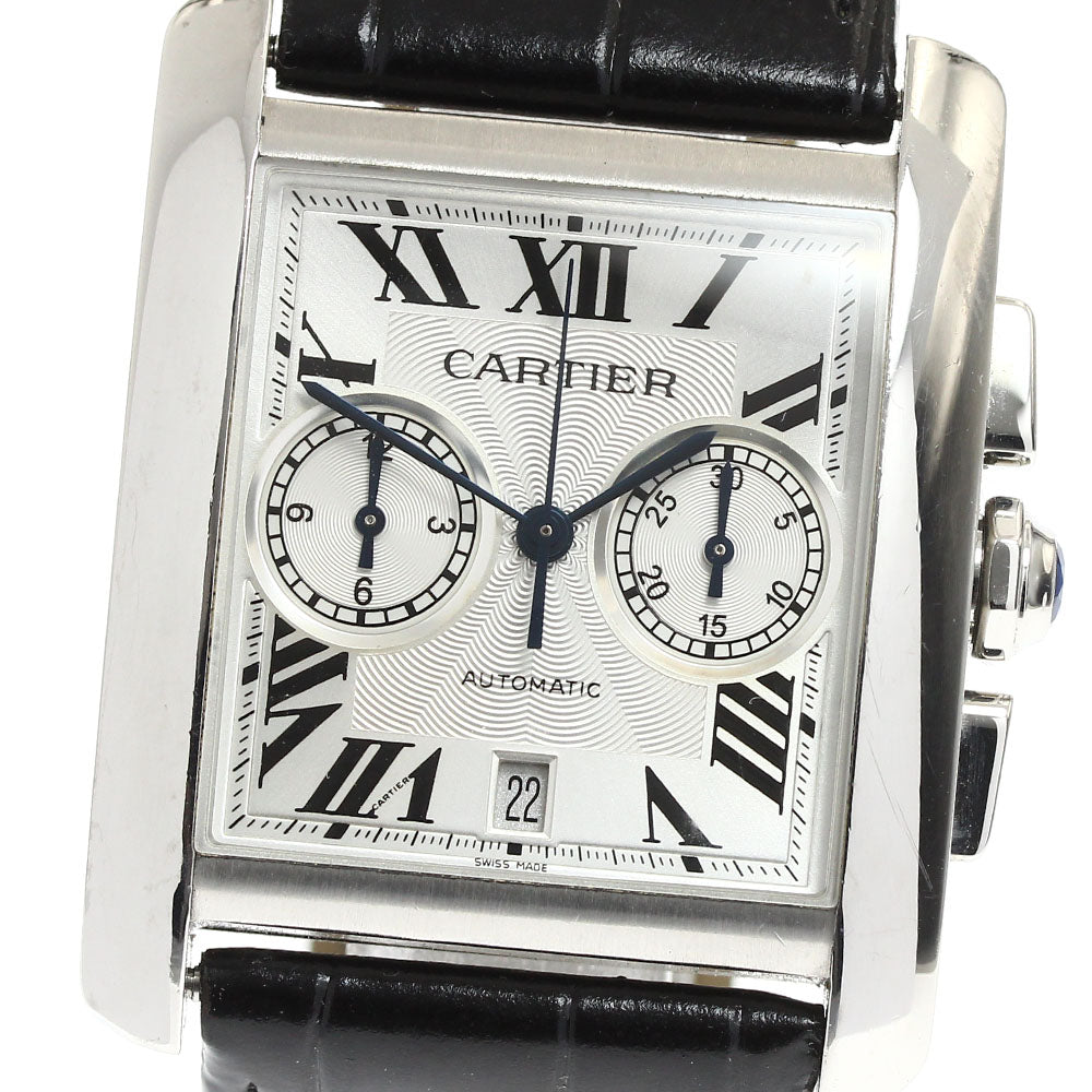 CARTIER Tank MC W5330007 Chronograph Date Silver Dial Automatic Men's Watch_906401