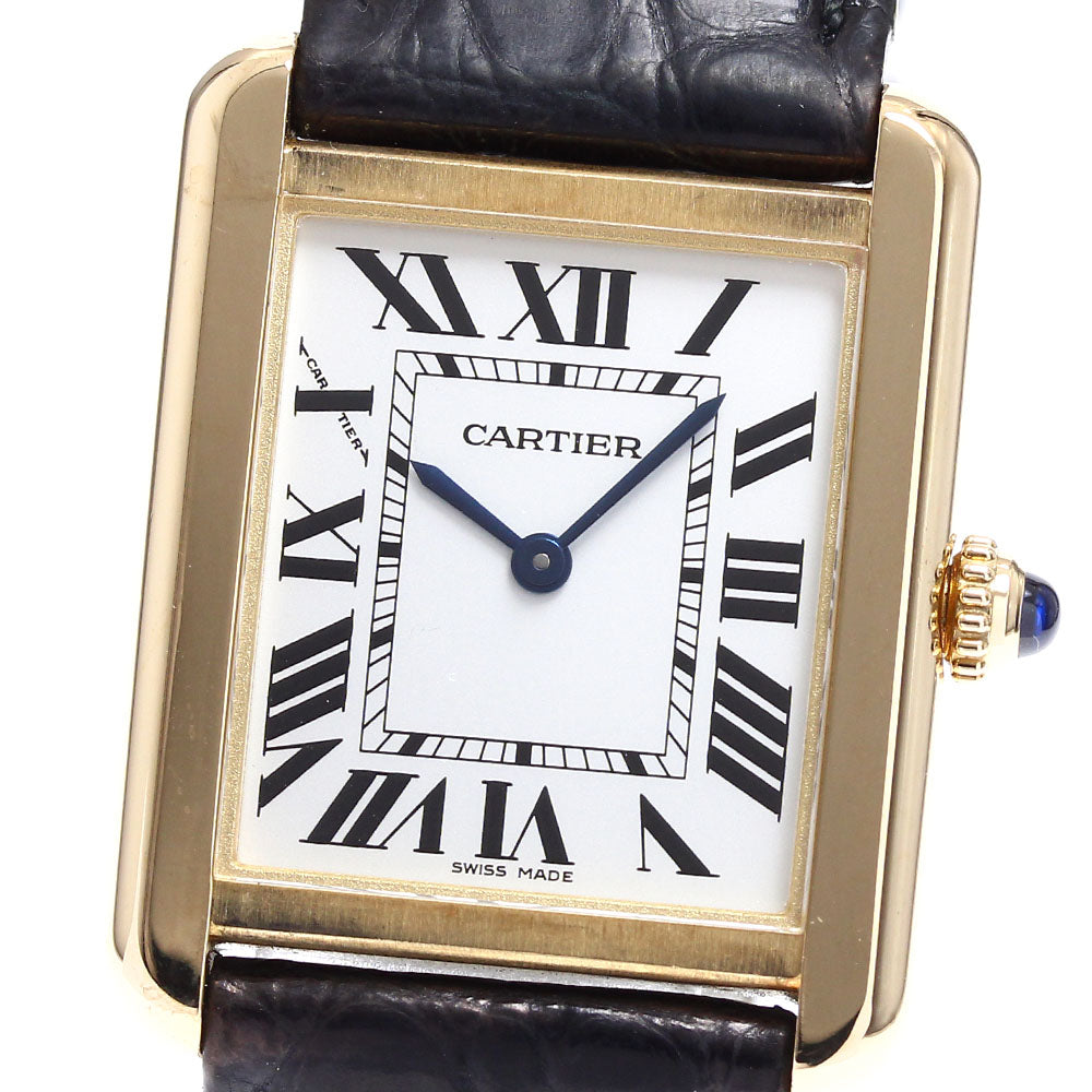 CARTIER Tank solo SM W5200002 K18YG/Stainless Steel Silver Dial Quartz Ladies Watch_906402