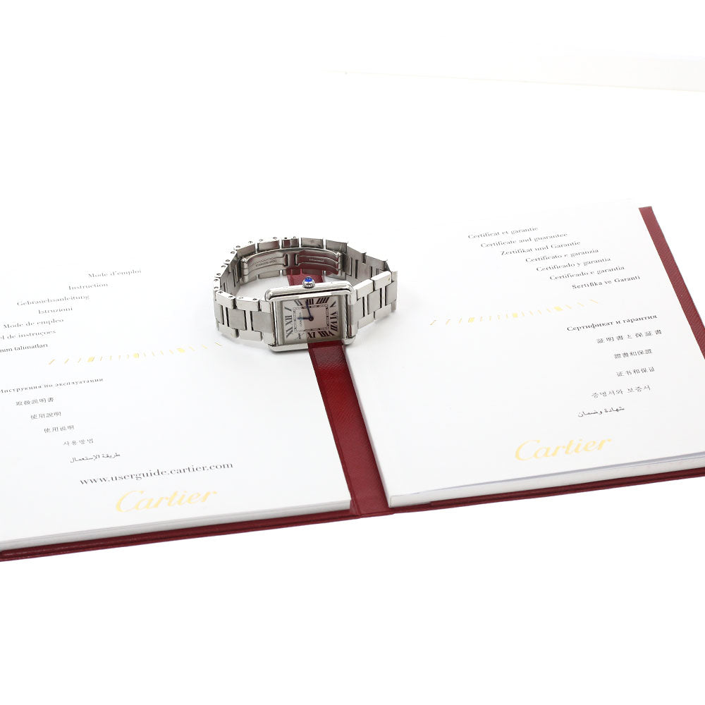 CARTIER Tank solo SM W5200013 Silver Dial Quartz Ladies Watch_906414