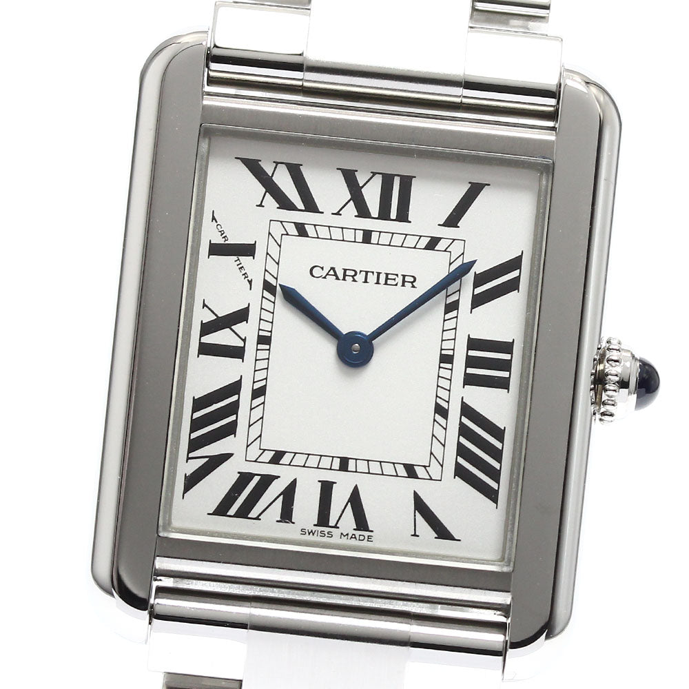 CARTIER Tank solo SM W5200013 Silver Dial Quartz Ladies Watch_906415