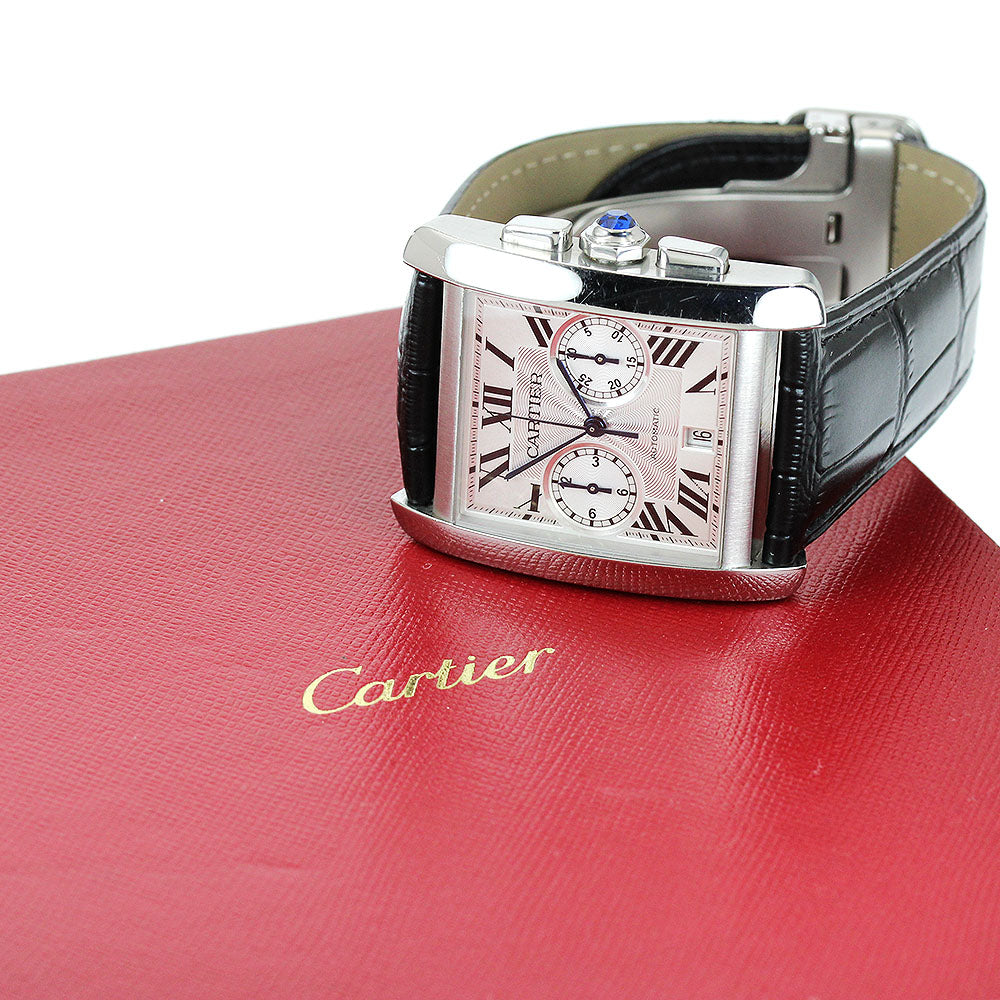 CARTIER Tank MC W5330007 Chronograph Date Silver Dial Automatic Men's Watch_906416