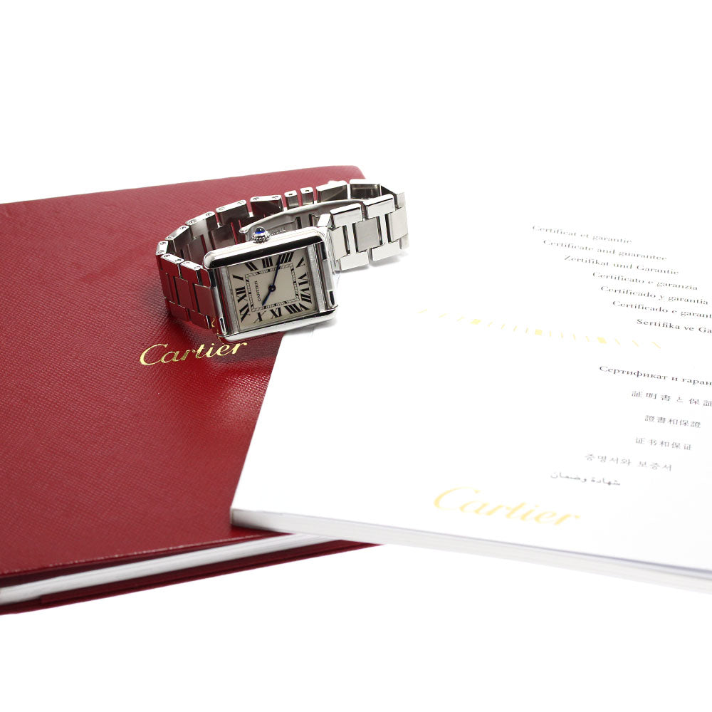 CARTIER Tank solo SM W5200013 Silver Dial Quartz Ladies Watch_906417