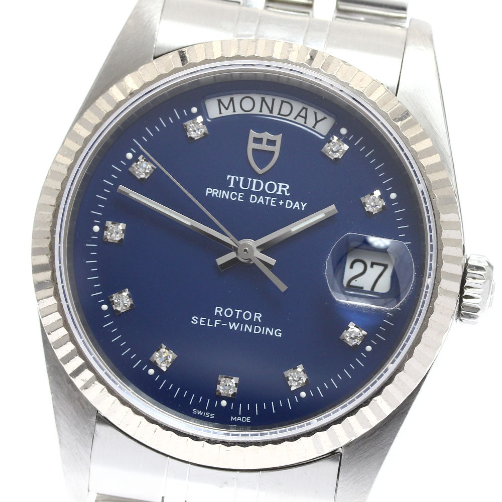TUDOR Prince Date Day 76214 WG bezel 10P diamond Automatic Men's Watch_906425