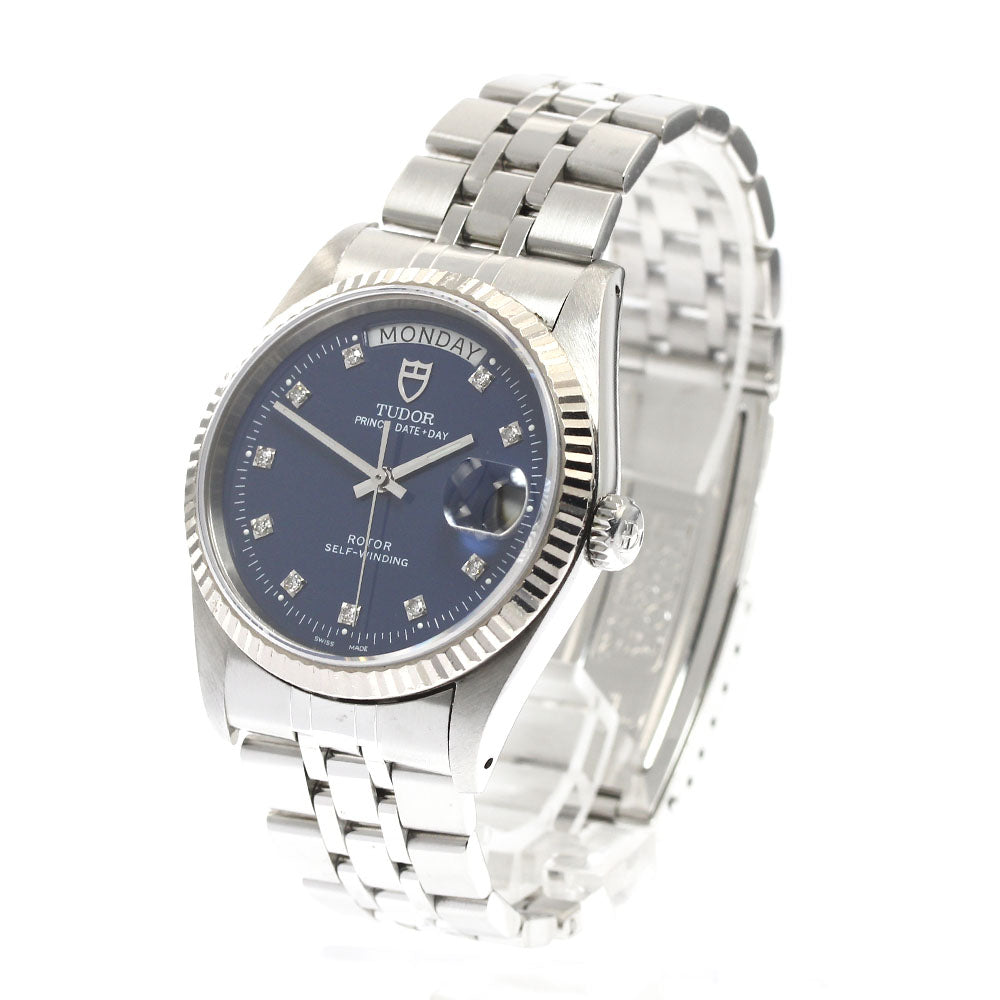 TUDOR Prince Date Day 76214 WG bezel 10P diamond Automatic Men's Watch_906425