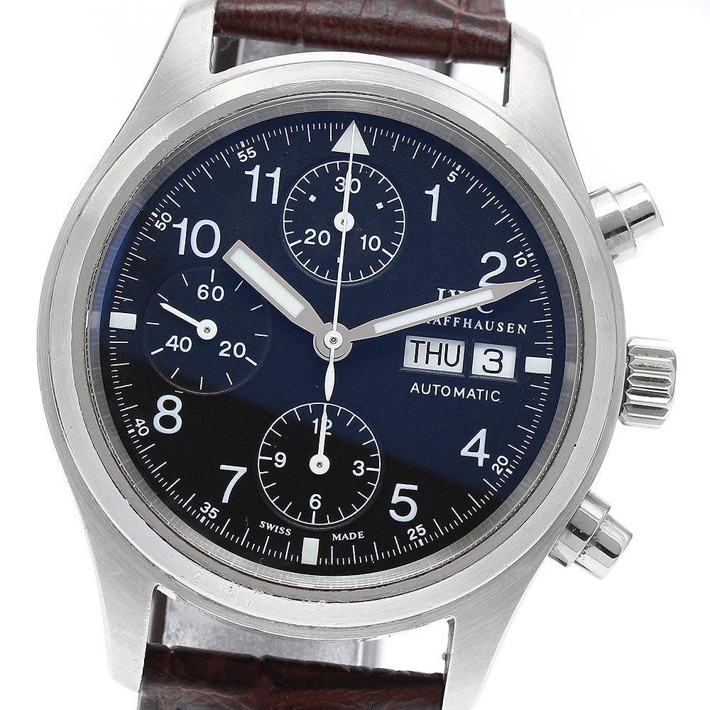 IWC SCHAFFHAUSEN Pilot Watch Freegar IW370603 Day-Date Chronograph black Dial Automatic Men's Watch_906487