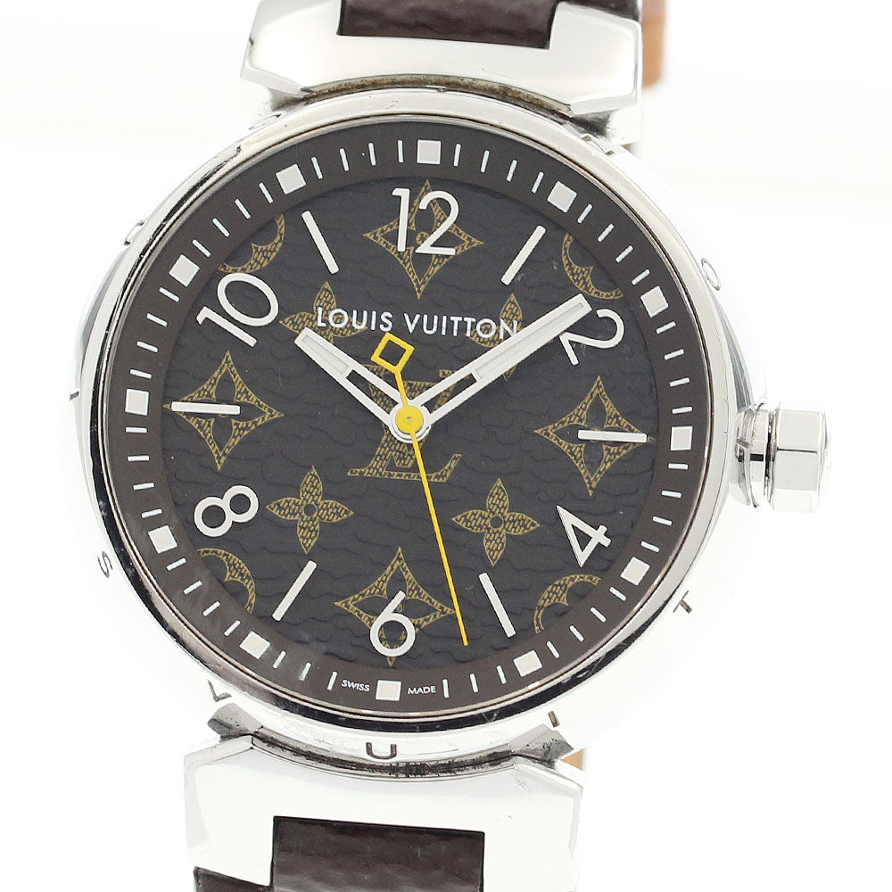 LOUIS VUITTON tambour monogram 34 QA071 Brown Dial Quartz Ladies Watch_906496