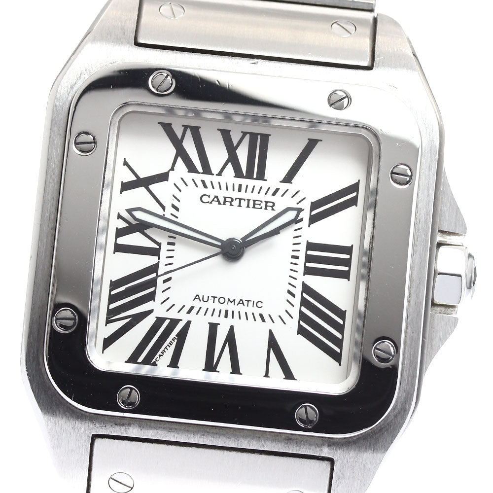 CARTIER Santos 100LM W200737G Silver Dial Automatic Men's Watch_906513