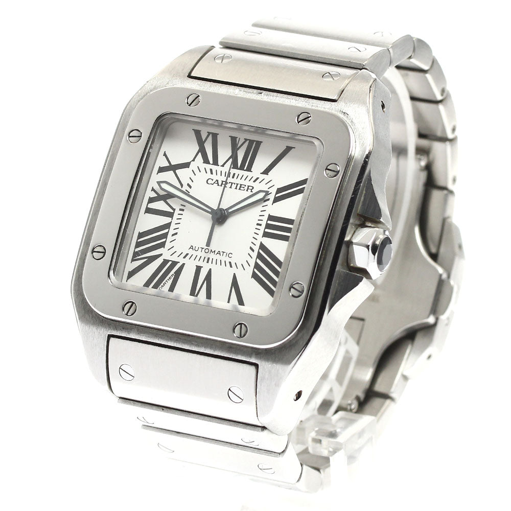 CARTIER Santos 100LM W200737G Silver Dial Automatic Men's Watch_906513