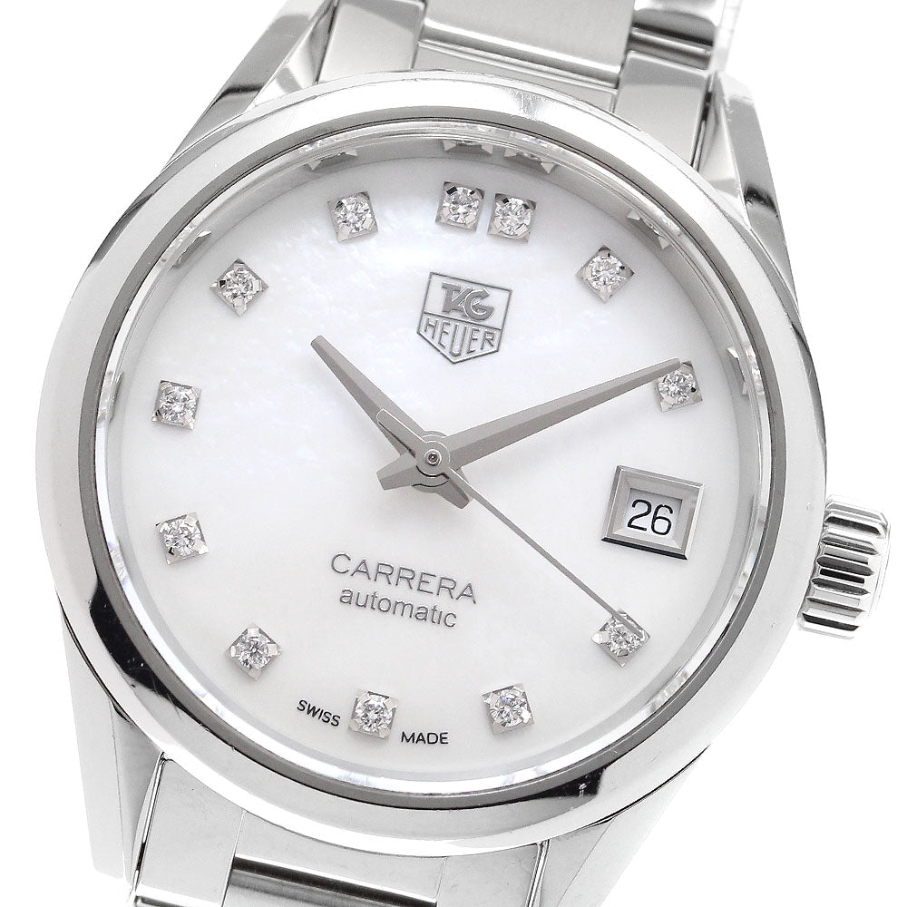TAG HEUER Carrera Lady Caliber 9 WAR2414-0 Date 12P diamond White shell Dial Automatic Ladies Watch_906515