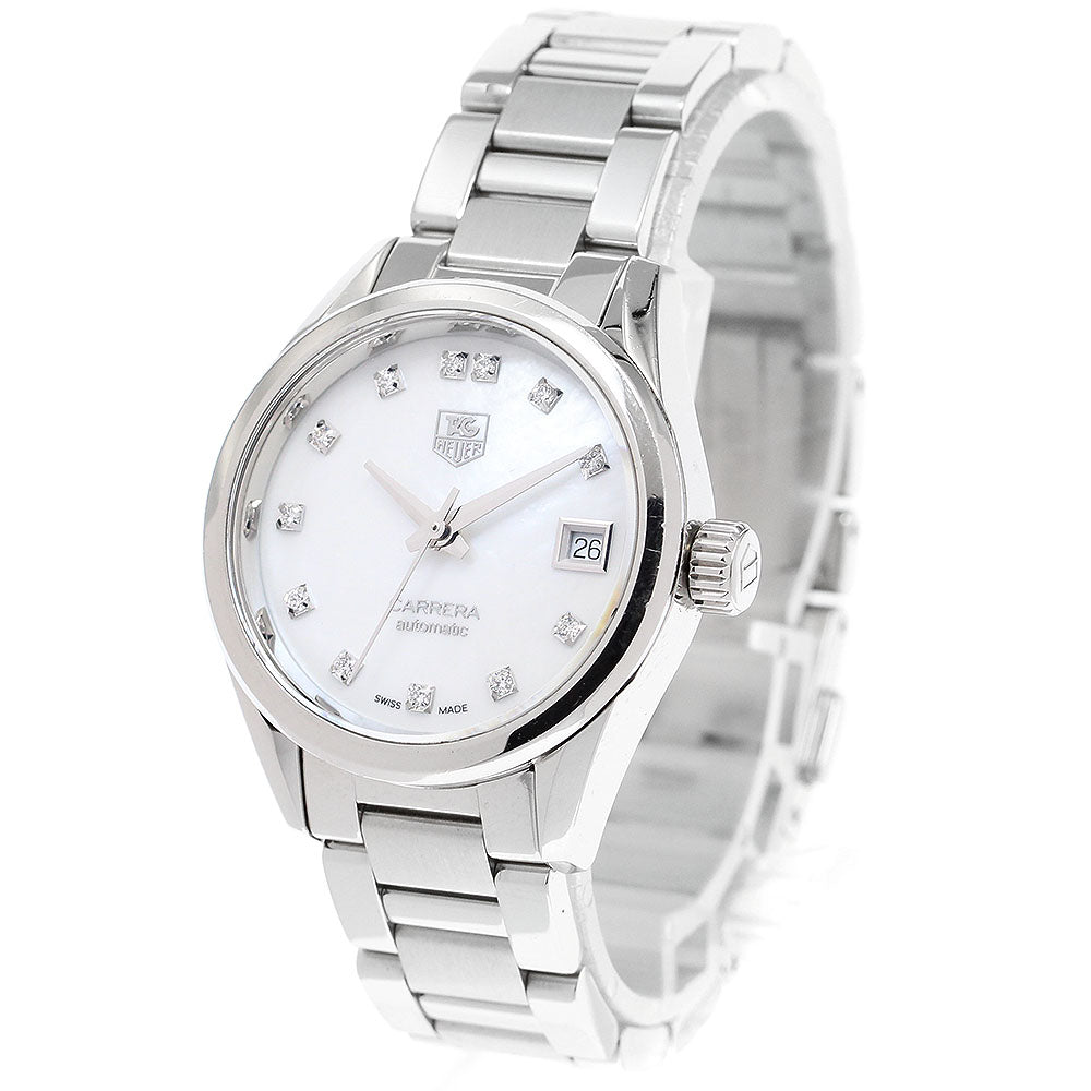 TAG HEUER Carrera Lady Caliber 9 WAR2414-0 Date 12P diamond White shell Dial Automatic Ladies Watch_906515