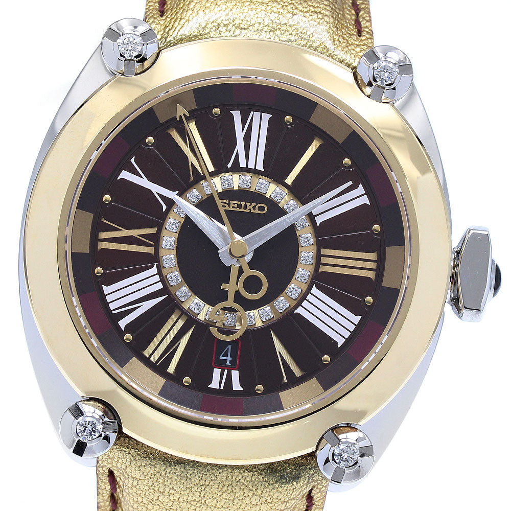 SEIKO Galante SBLM006/8L36-00D0 GMT Diamond Brown Dial Automatic Men's Watch_906572